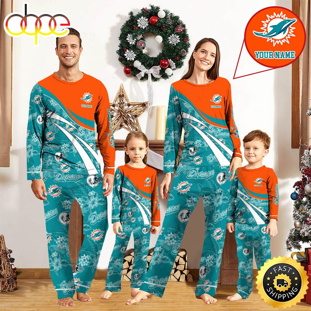 NFLMiami Dolphins Pajamas Personalized Your Name Football Team Pajamas ikwzpv