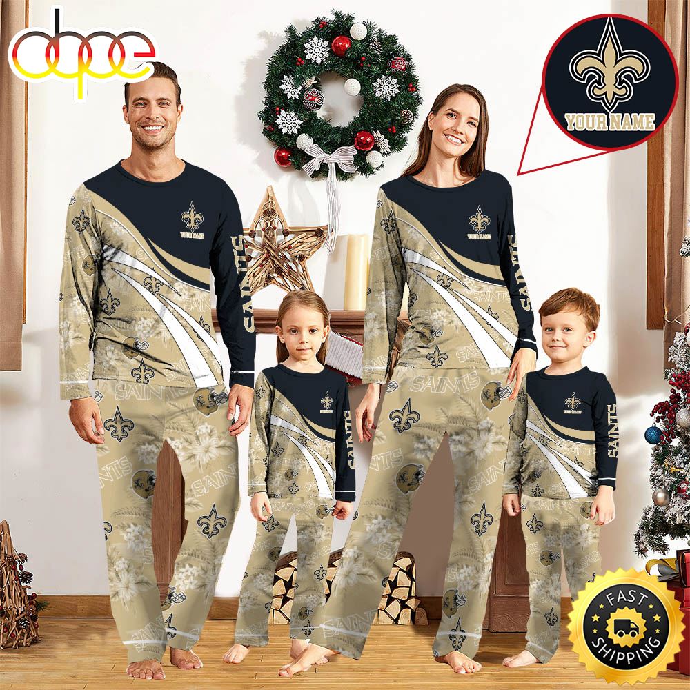 NFLNew Orleans Saints Pajamas Personalized Your Name Football Team Pajamas caxn0z