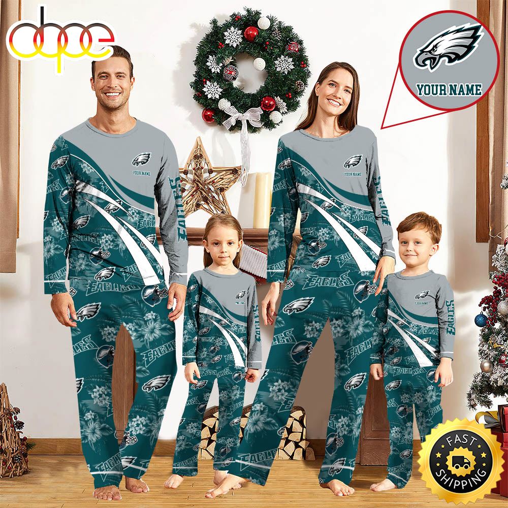 NFLPhiladelphia Eagles Pajamas Personalized Your Name Football Team Pajamas gtswfo