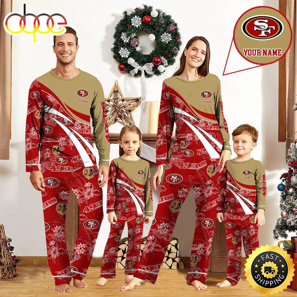 NFLSan Francisco 49ers Pajamas Personalized Your Name Football Team Pajamas alzwek