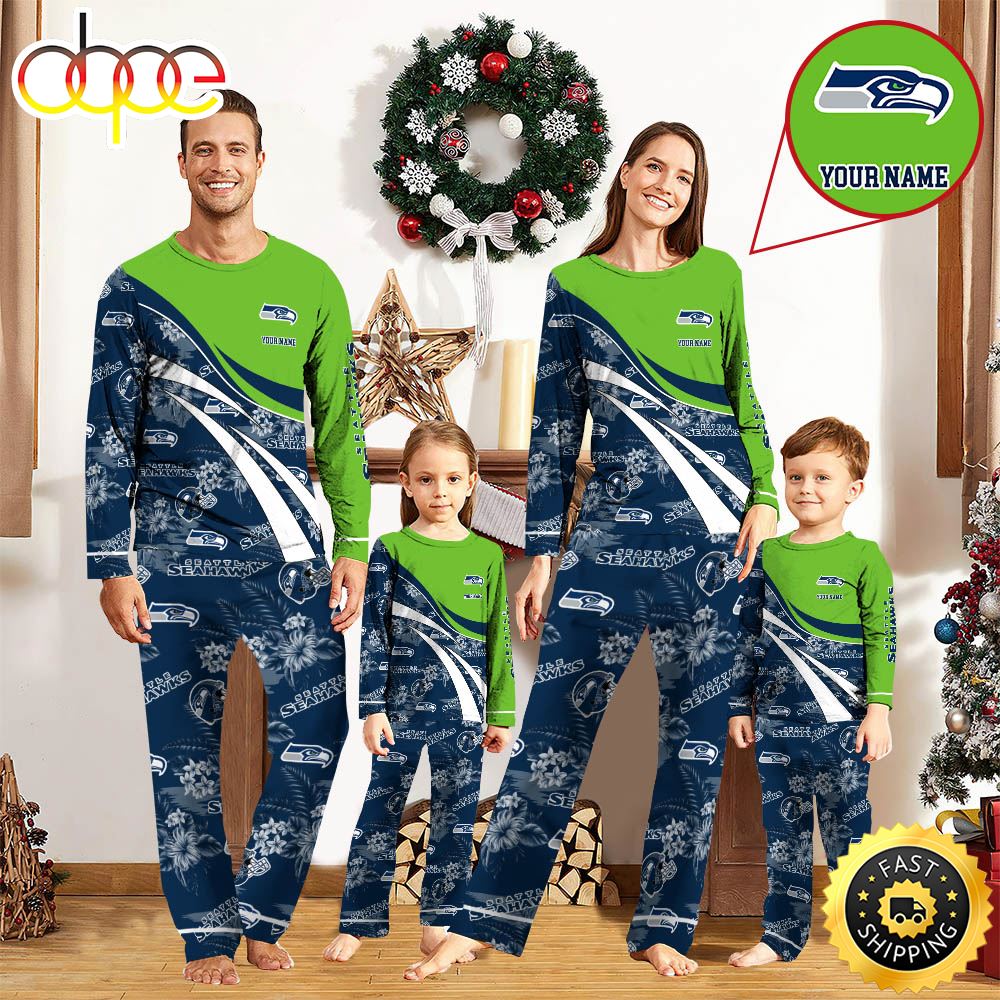 NFLSeattle Seahawks Pajamas Personalized Your Name Football Team Pajamas bhspdj