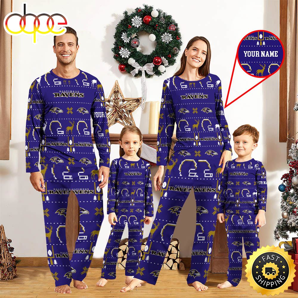 NFL Baltimore Ravens Sport Pajamas Custom Your Name i71o7e