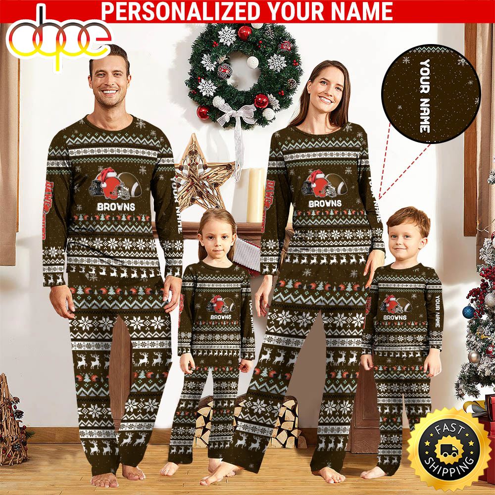 NFL Cleveland Browns Team Pajamas Personalized Your Name alsjjm