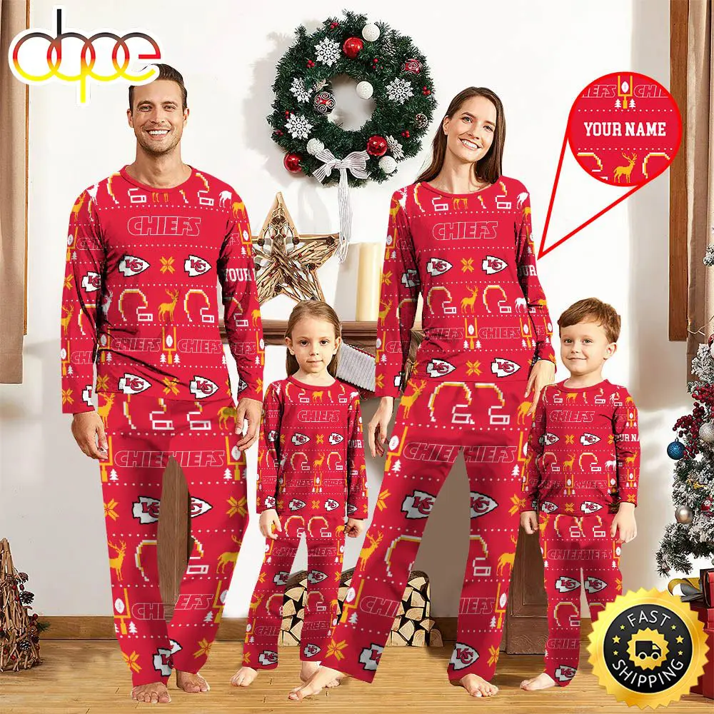 NFL Kansas City Chiefs Sport Pajamas Custom Your Name hngdyx