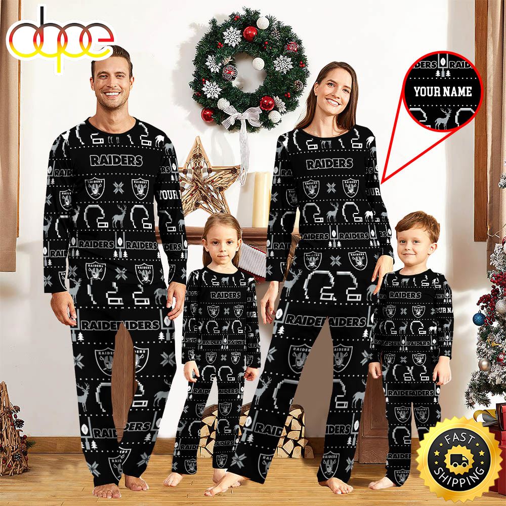 NFL Las Vegas Raiders Sport Pajamas Custom Your Name njrtv6