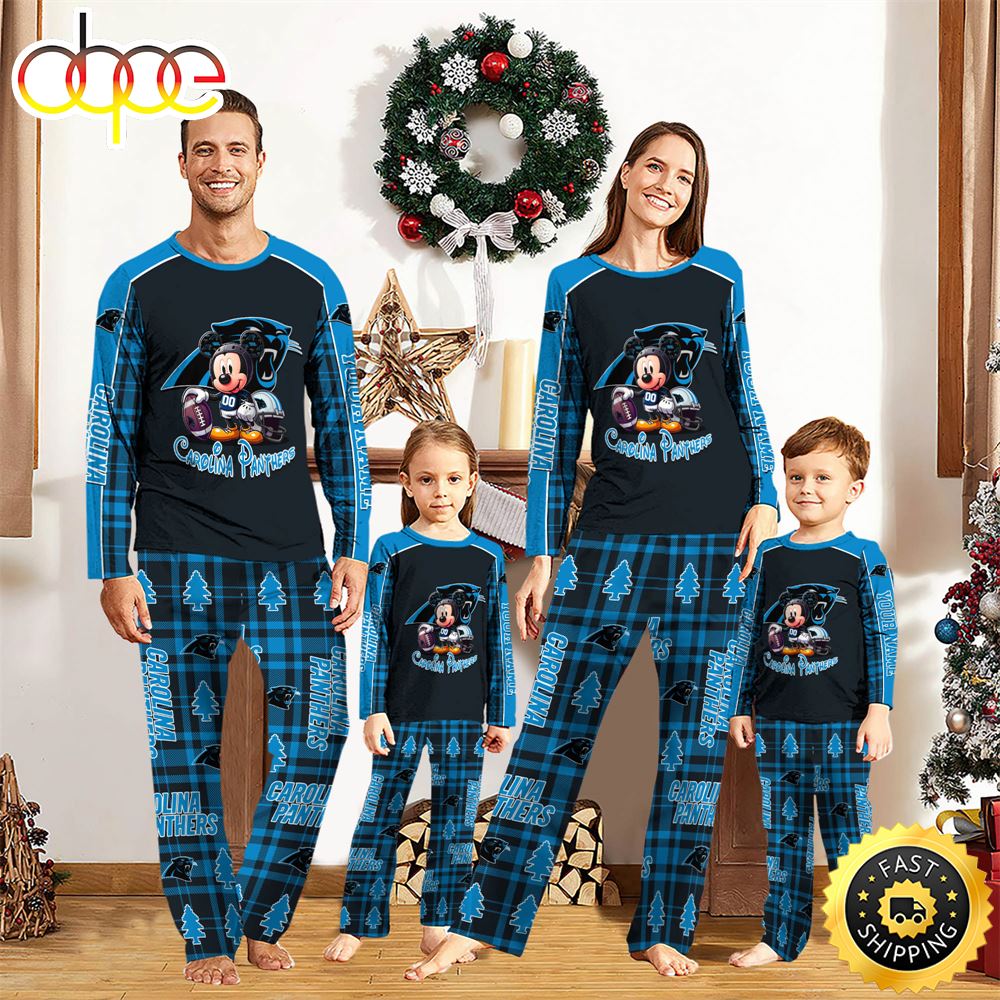 NFL Mickey Mouse Carolina Panthers Pajamas Personalized Your Name saemiq