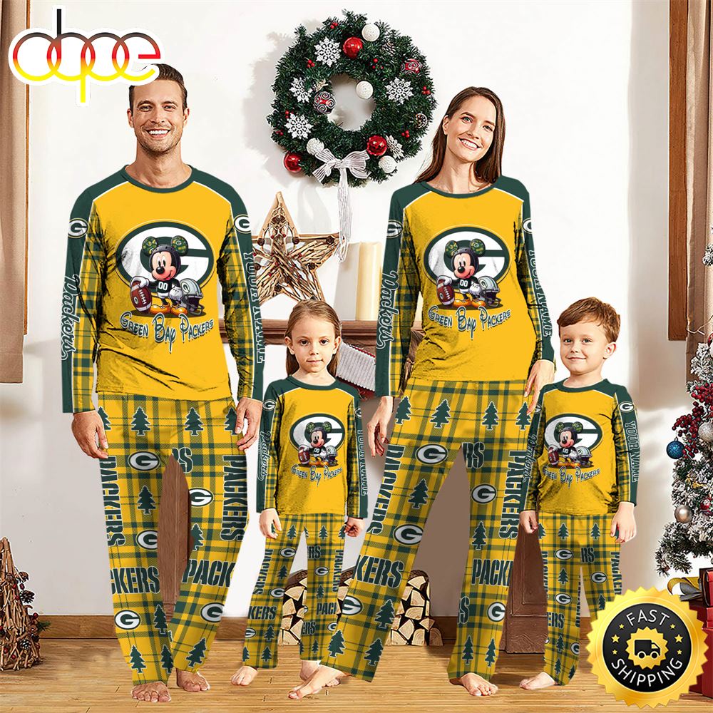 NFL Mickey Mouse Green Bay Packers Pajamas Personalized Your Name x188md