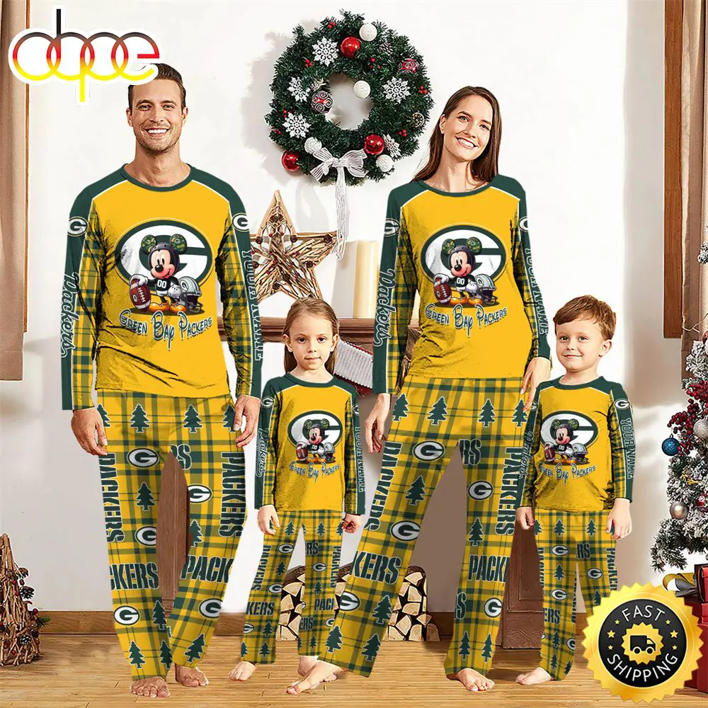 NFL Mickey Mouse Green Bay Packers Pajamas Personalized Your Name x188md