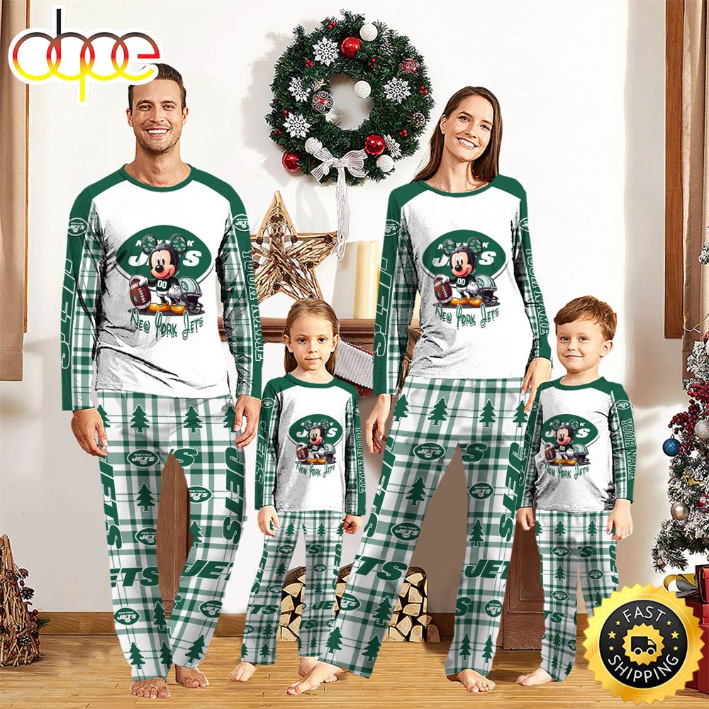 NFL Mickey Mouse New York Jets Pajamas Personalized Your Name ilqozi