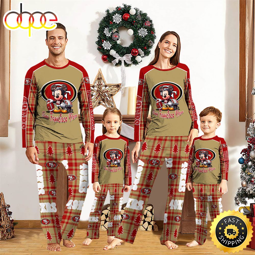 NFL Mickey Mouse San Francisco 49ers Pajamas Personalized Your Name wzx1od