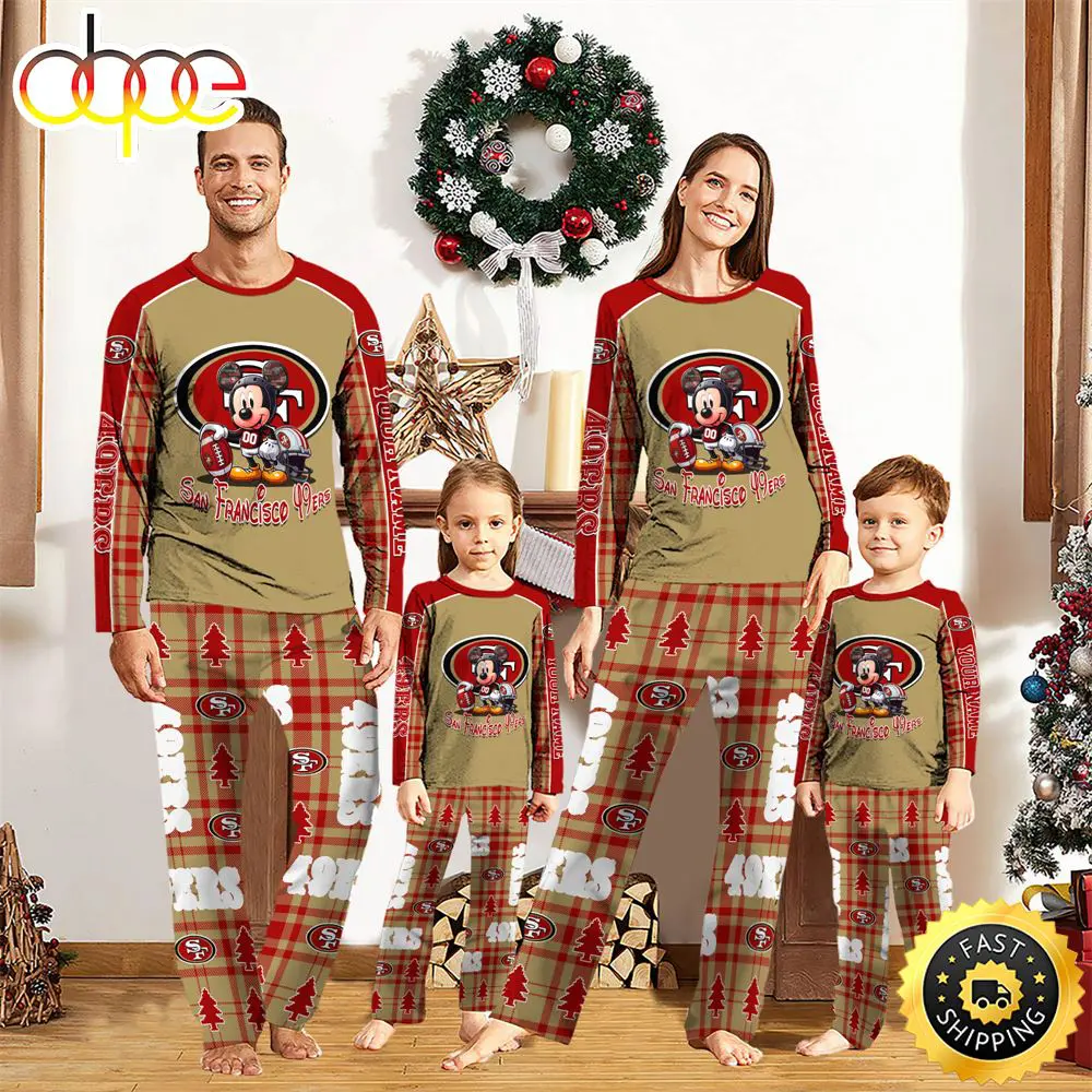 NFL Mickey Mouse San Francisco 49ers Pajamas Personalized Your Name wzx1od