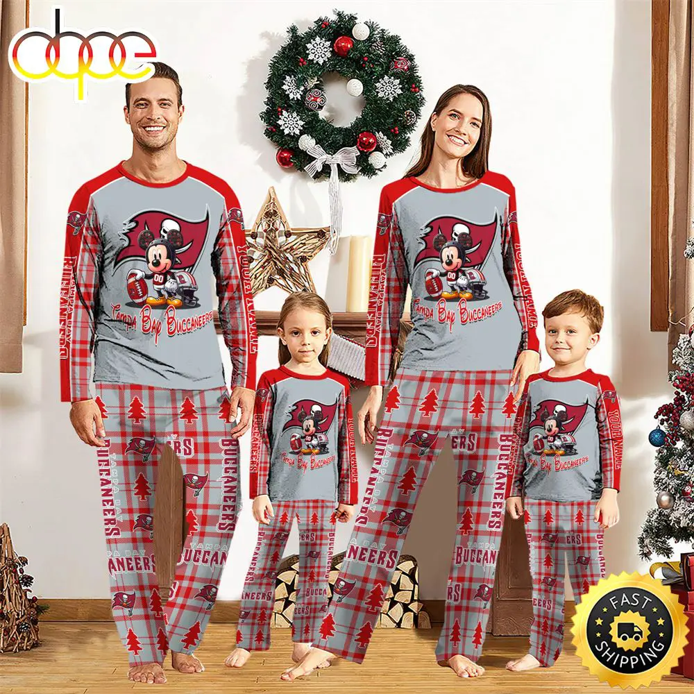 NFL Mickey Mouse Tampa Bay Buccaneers Pajamas Personalized Your Name beugo3