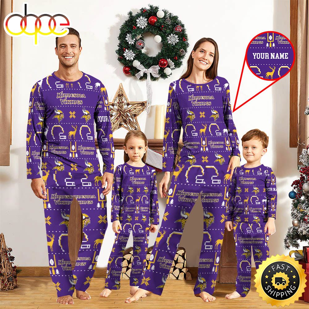 NFL Minnesota Vikings Sport Pajamas Custom Your Name gqajoh