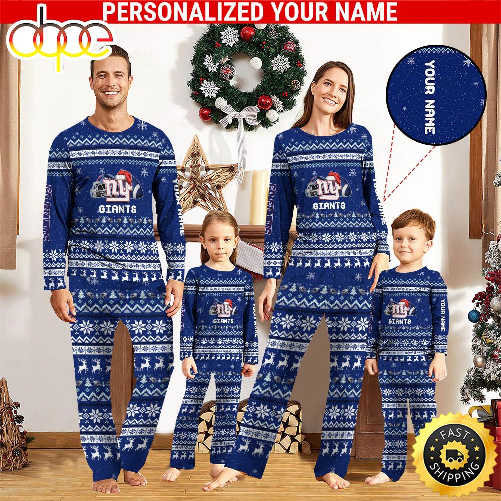 NFL New York Giants Team Pajamas Personalized Your Name c0w8ij