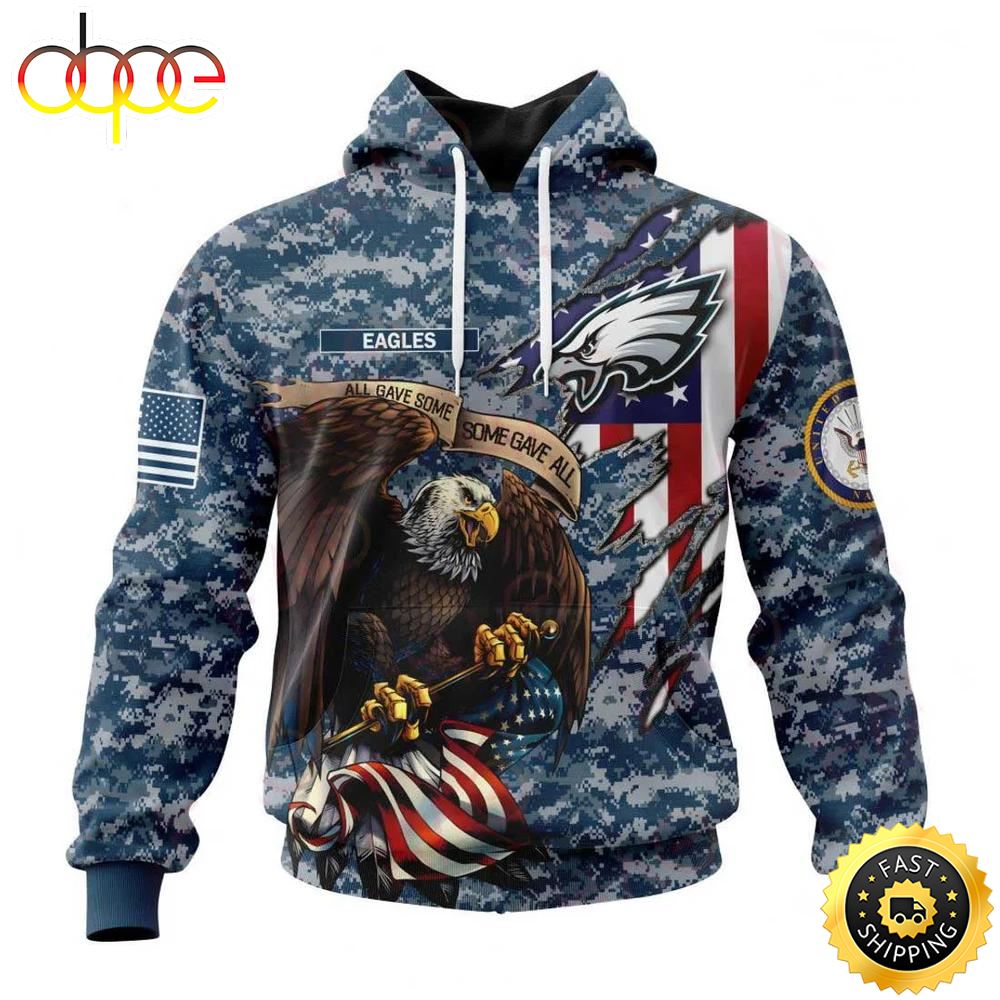 NFL Philadelphia Eagles Honor Us Navy Veterans 3D Hoodie h7kmdl