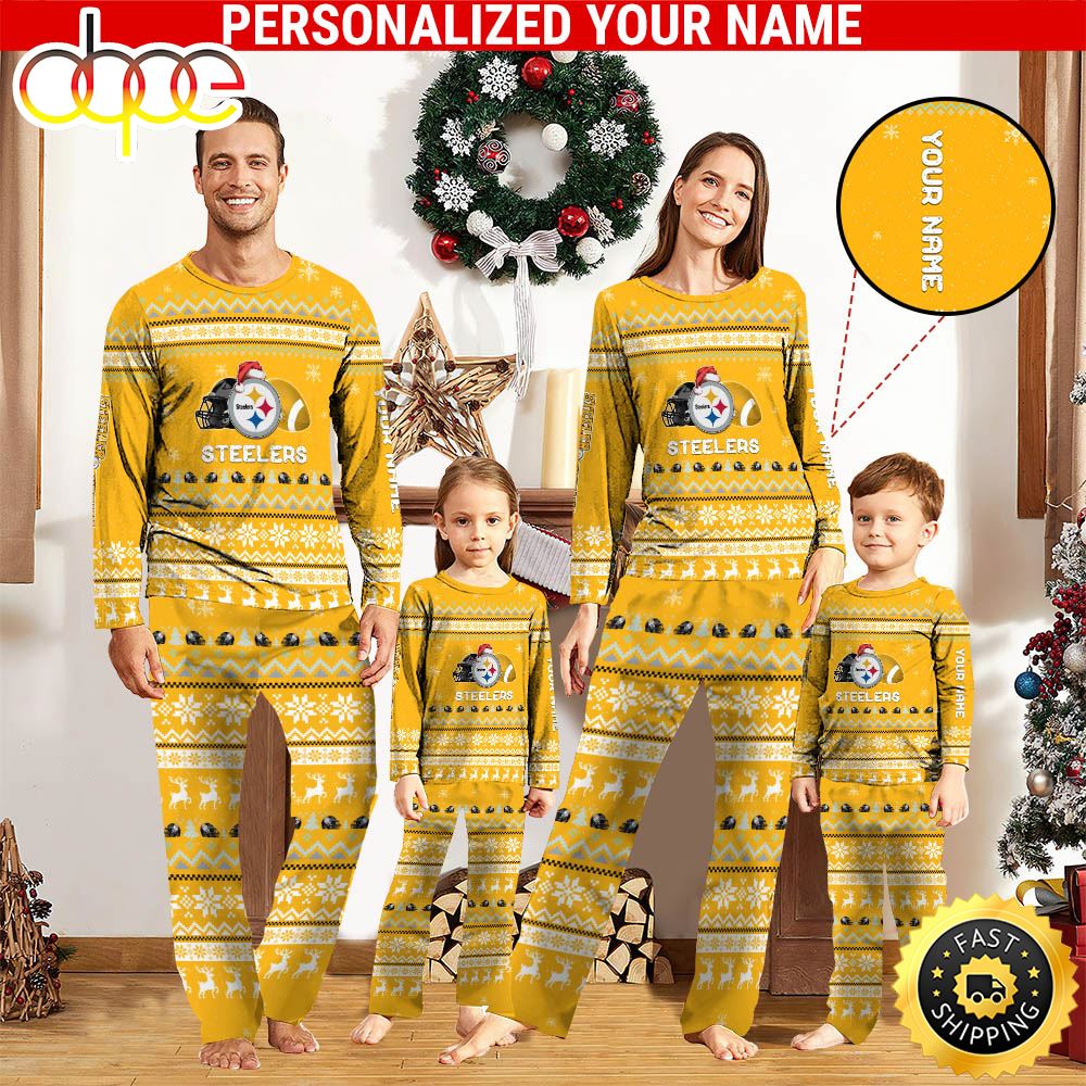 NFL Pittsburgh Steelers Team Pajamas Personalized Your Name qocjo3