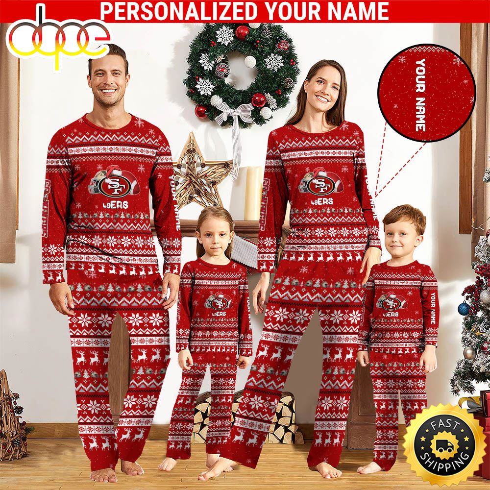 NFL San Francisco 49ers Team Pajamas Personalized Your Name f6mtw4