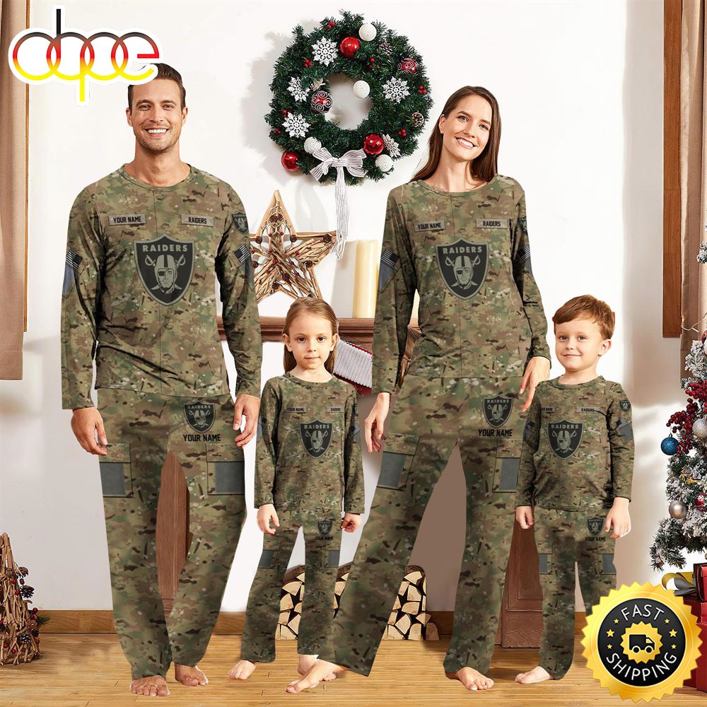 NFL Vetaran Day Cutsom Las Vegas Raiders Sport Camo Uniform Pajamas ejj3sp