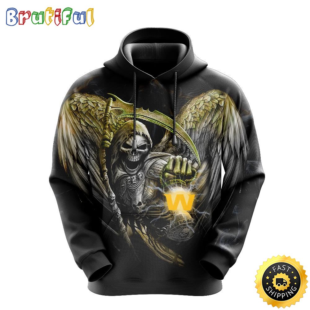 NFL Washington Commanders 3D Hoodie All Over Print Skull Stand Out In The Crowd ydbko3