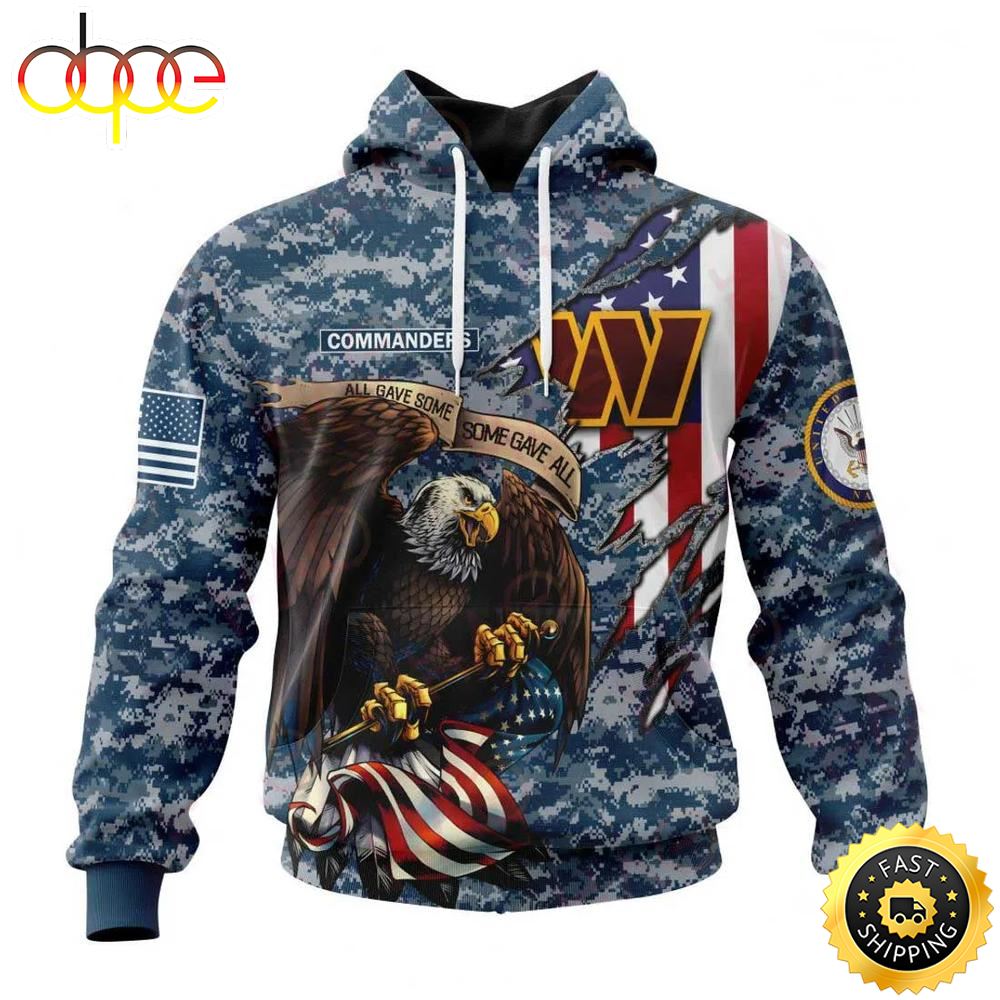 NFL Washington Commanders Honor Us Navy Veterans 3D Hoodie eyd9vl