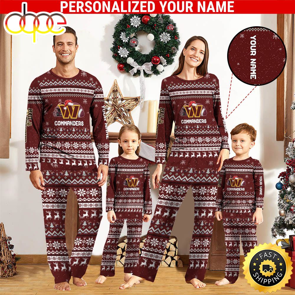 NFL Washington Commanders Team Pajamas Personalized Your Name jdvnml