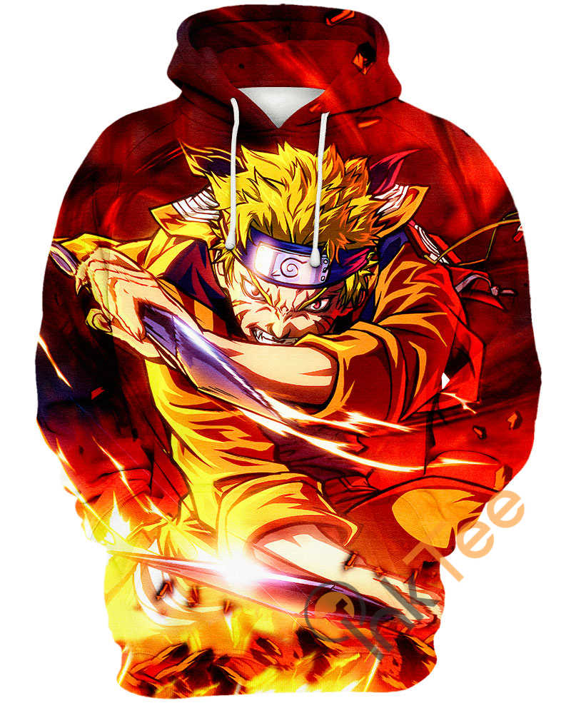 Naruto Uzumaki Angry Face All Over Print Hoodie 3D 0