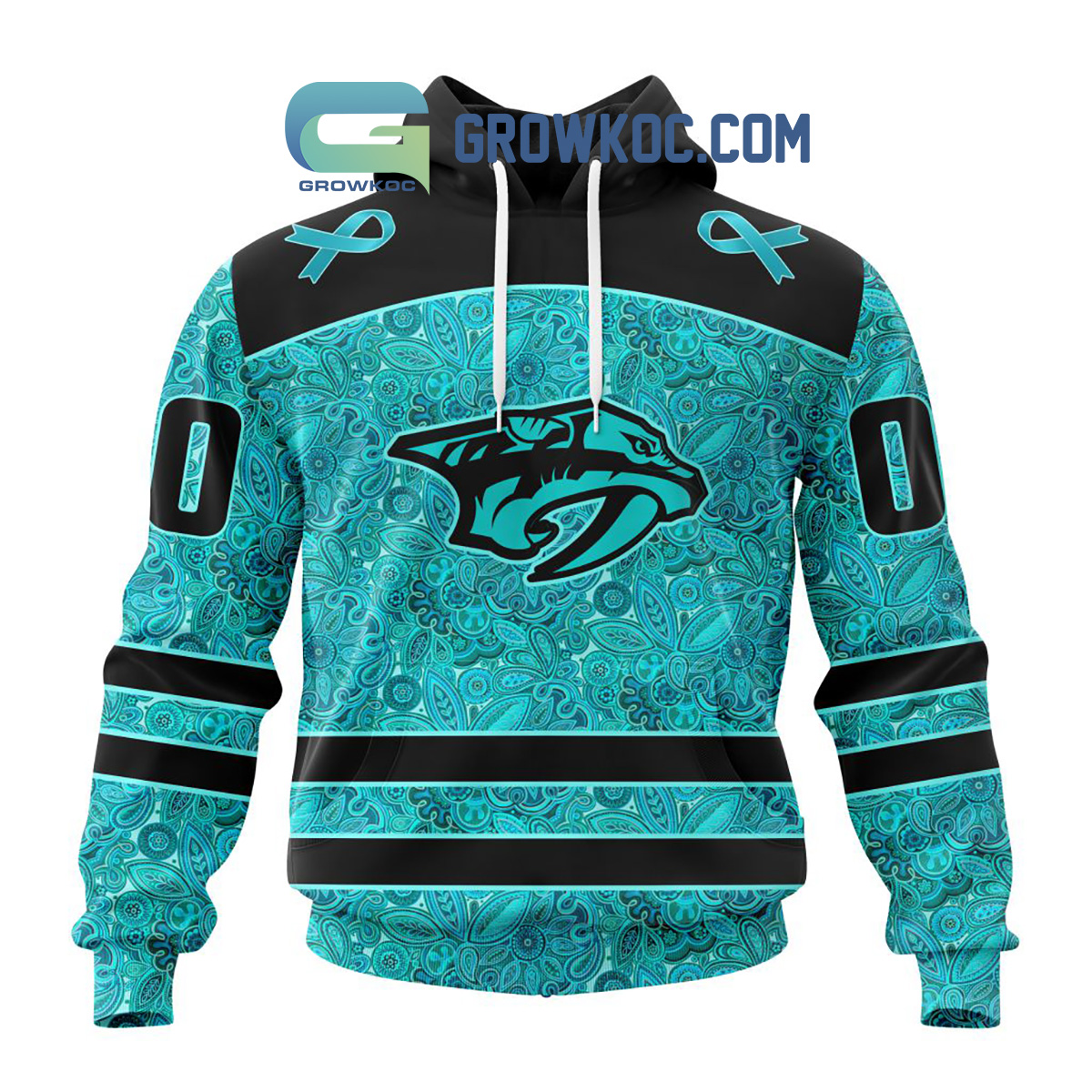 Nashville Predators Fight Ovarian Cancer Personalized Hoodie Shirts2B1 PnurS