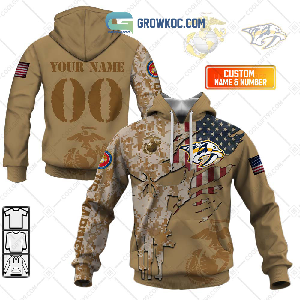 Nashville Predators Marine Corps Personalized Hoodie Shirts2B1 3IFrj