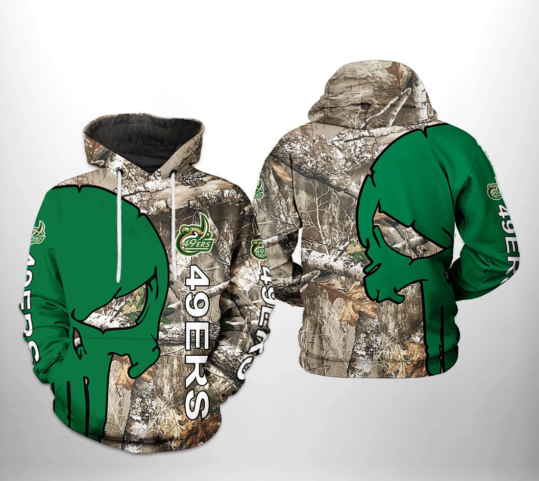 Ncaa Camo Veteran Hunting Hoodie Charlotte 49Ers All Over Print ZipUp Option 0