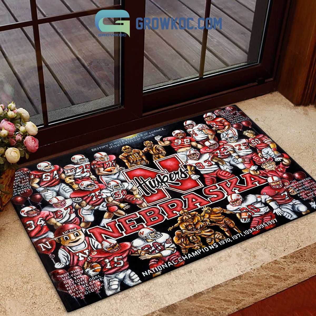 Nebraska Cornhuskers Football History Legend Doormat2B1 IE296