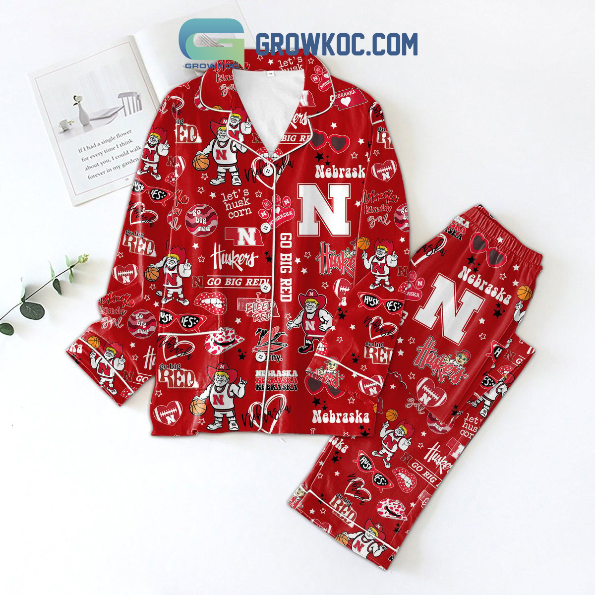 Nebraska Cornhuskers Go Big Red Polyester Pajamas Set2B1 R70OK