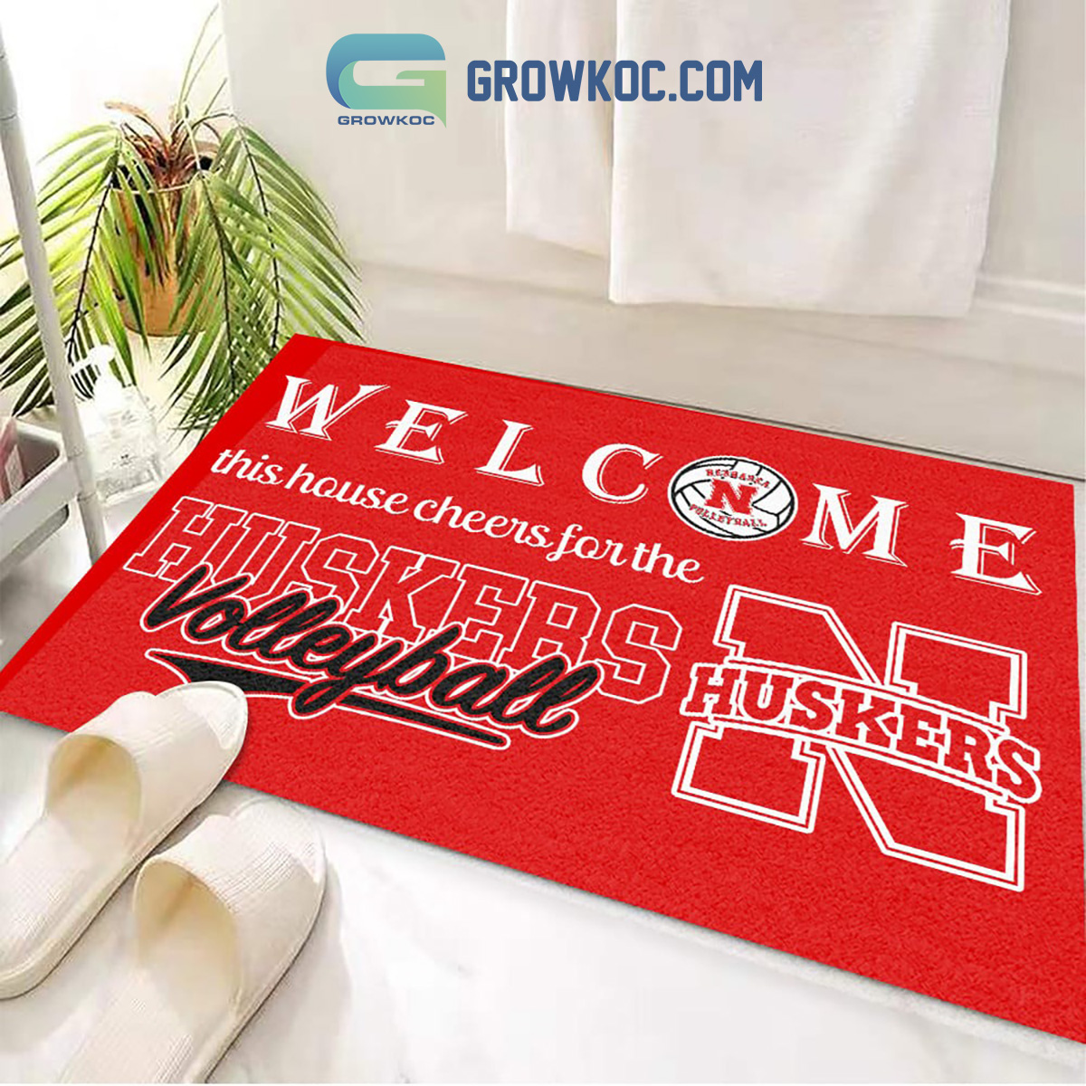 Nebraska Cornhuskers Volleyball Welcome Doormat2B1 zsCyk