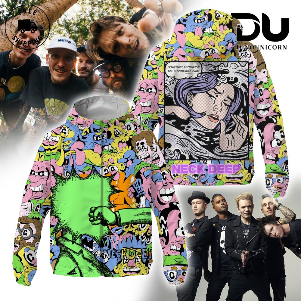 Neck Deep Pop Band Limited Edition Windbreaker Jacket 4