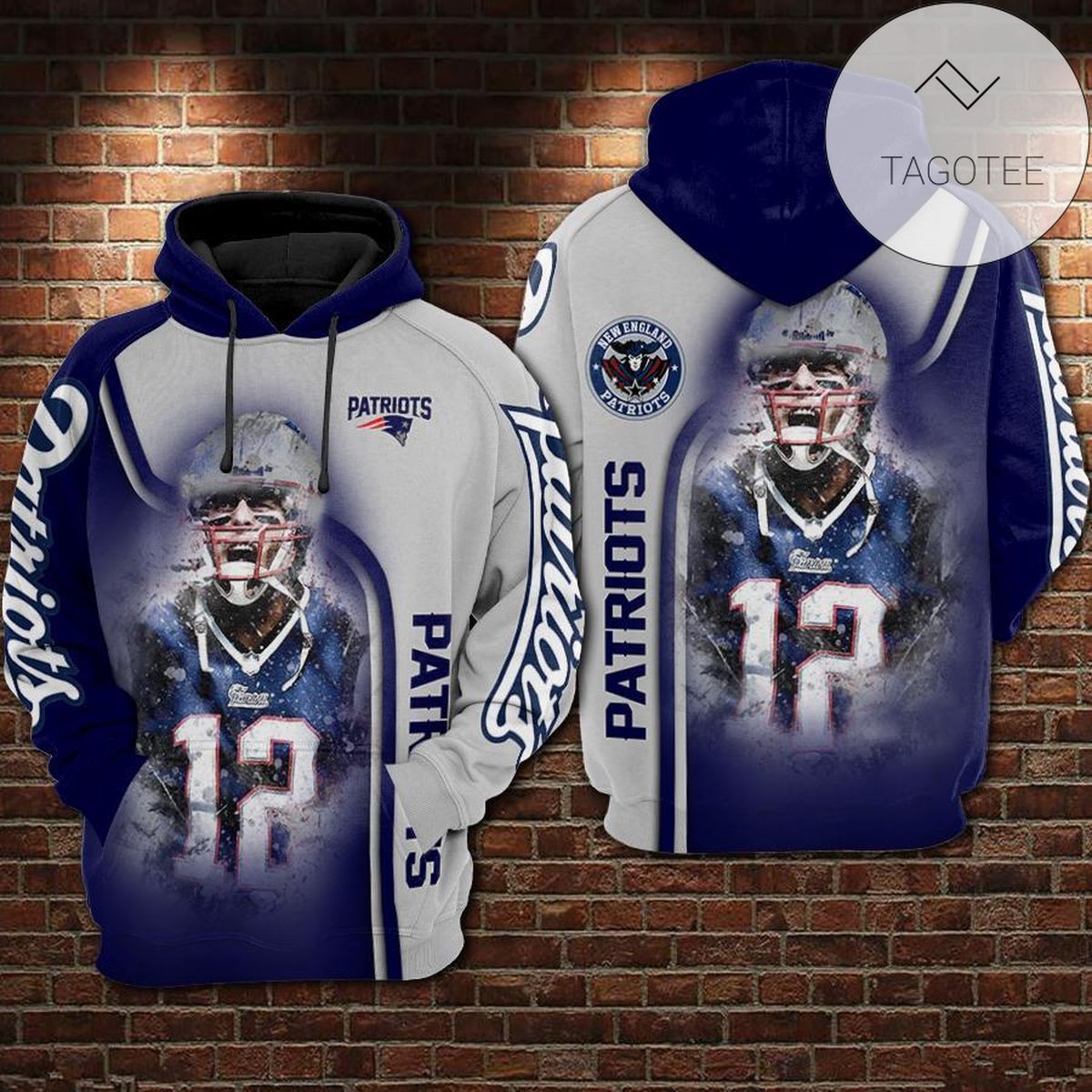 New England Patriots 3D Printed Hoodie Zipper Hooded Jacket