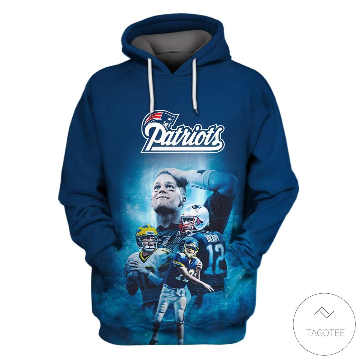 New England Patriots Branded Navy 3d Hoodie