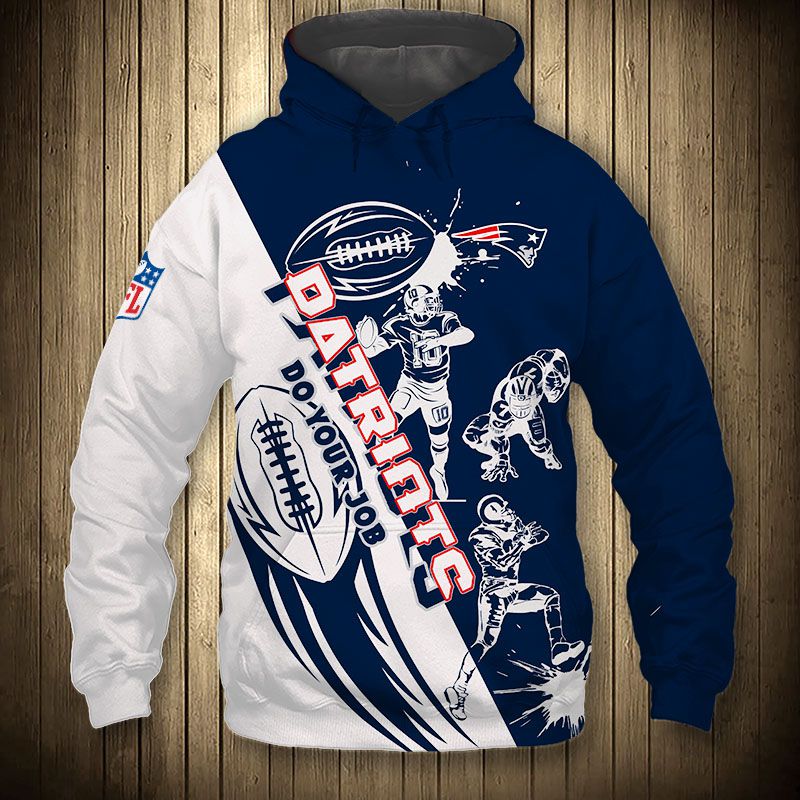 New England Patriots Hoodie 3D Cartoon Player Cute Zip Hoodie 0