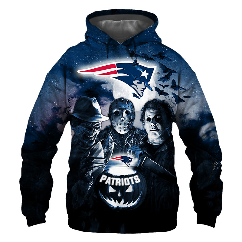 New England Patriots Hoodie 3D Halloween Horror Night Gift for Fans 0