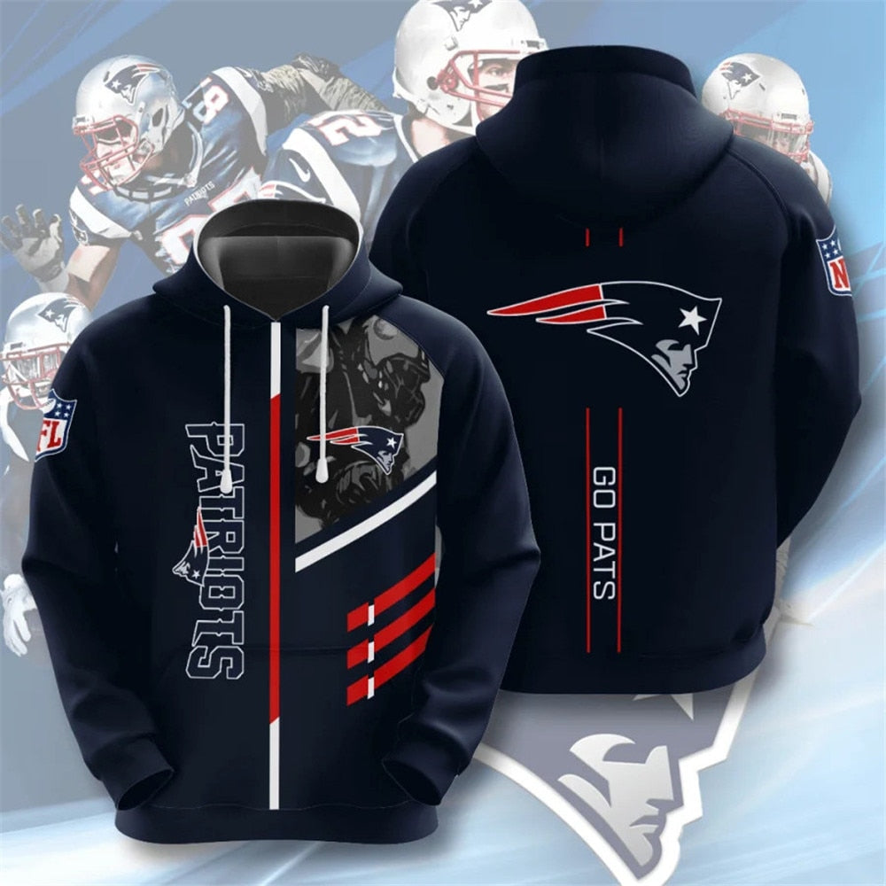 New England Patriots Hoodie 3D No 1 Gifts for Fans 0