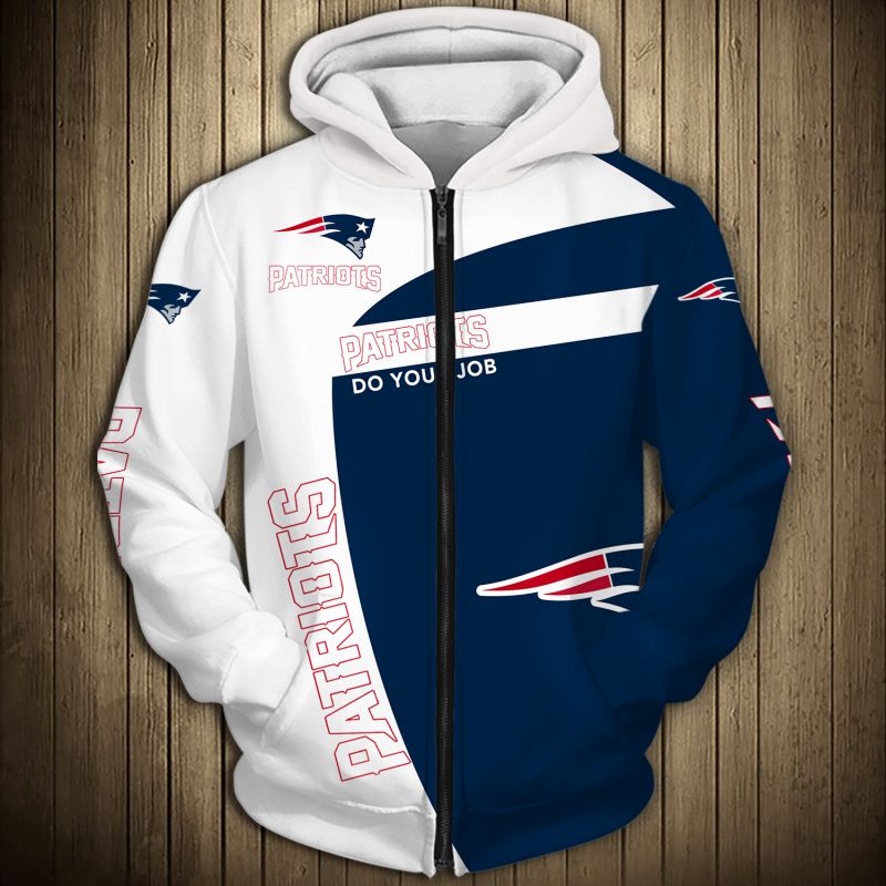 New England Patriots Hoodie 3D Zip Hoodie Pullover Gift for Fans 0