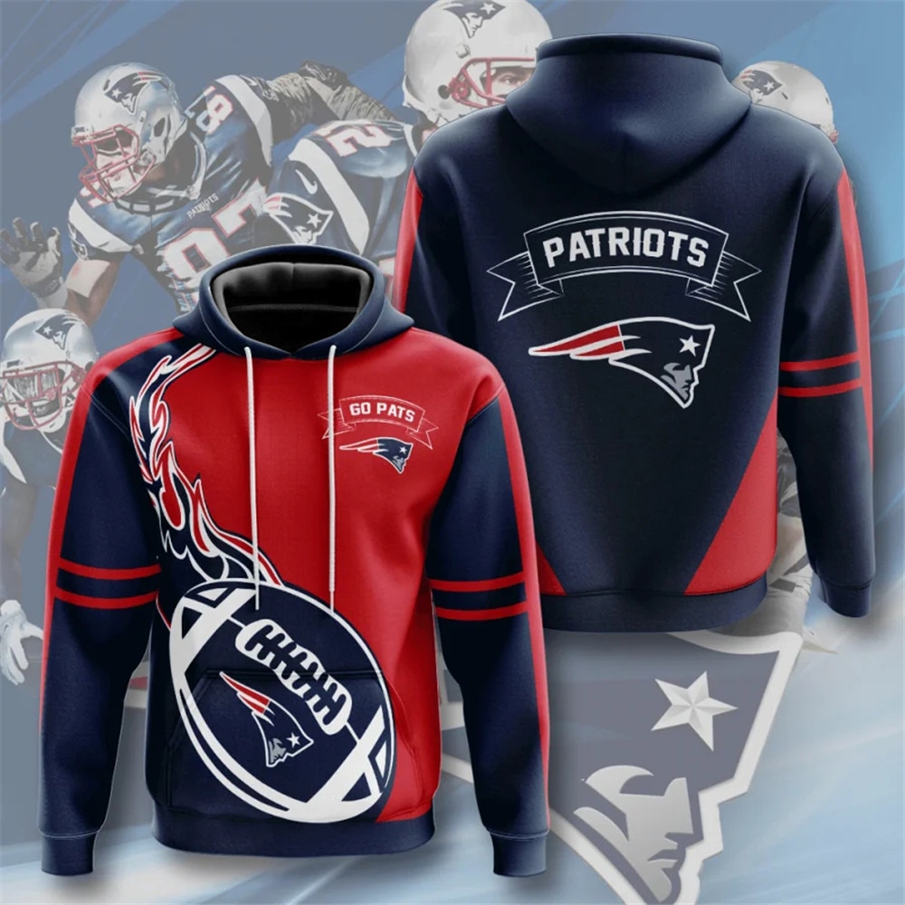 New England Patriots Hoodie Flame Balls Graphic Gift for Fans 0