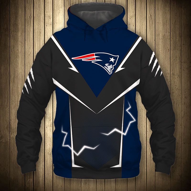 New England Patriots Hoodie Lightning Graphic Gifts for Fans 0