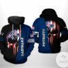 New England Patriots NFL US Flag Skull Team 3D Printed Hoodie Zipper Hooded Jacket