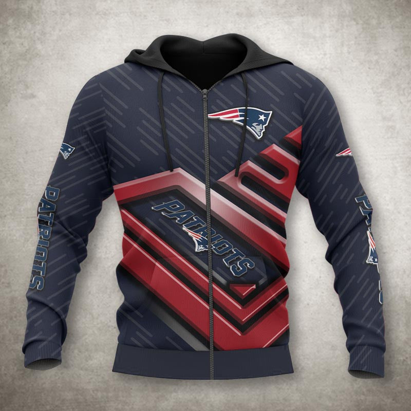 New England Patriots Zip Up Hoodie 3D All Over Print No 1 Gifts For Fans 0