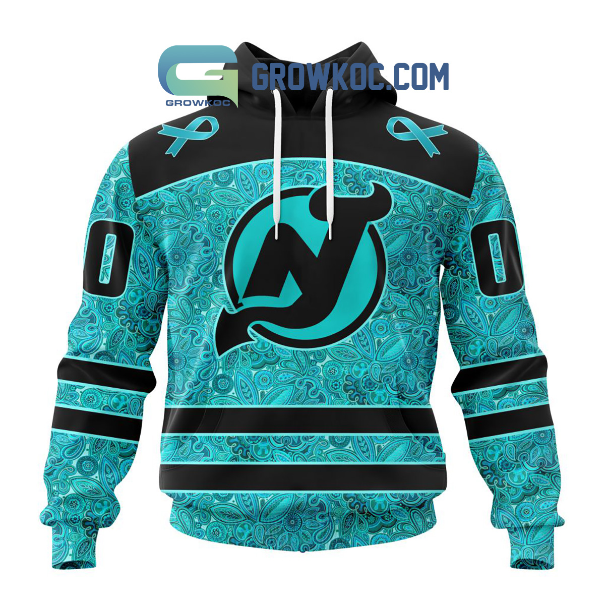 New Jersey Devils Fight Ovarian Cancer Personalized Hoodie Shirts2B1 qFO8L