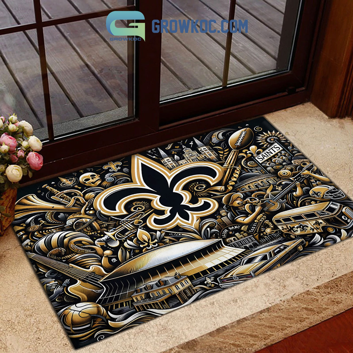 New Orleans Saints Caesars Superdome Football Stadium Doormat2B1 ZEysq