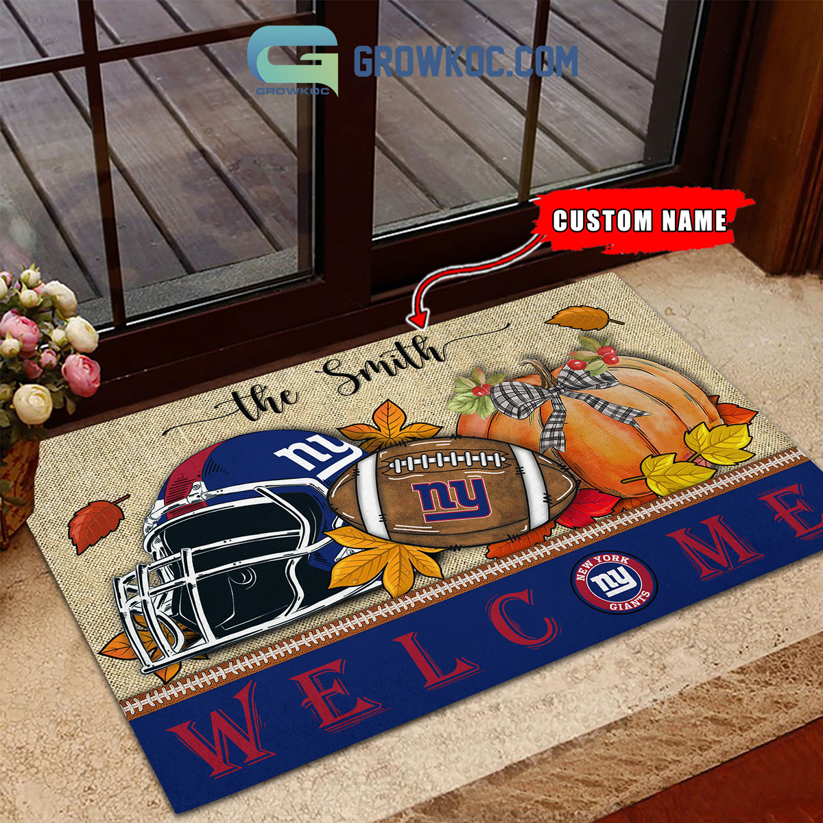 New Orleans Saints NFL Welcome Fall Pumpkin Personalized Doormat2B1 Vd1MM