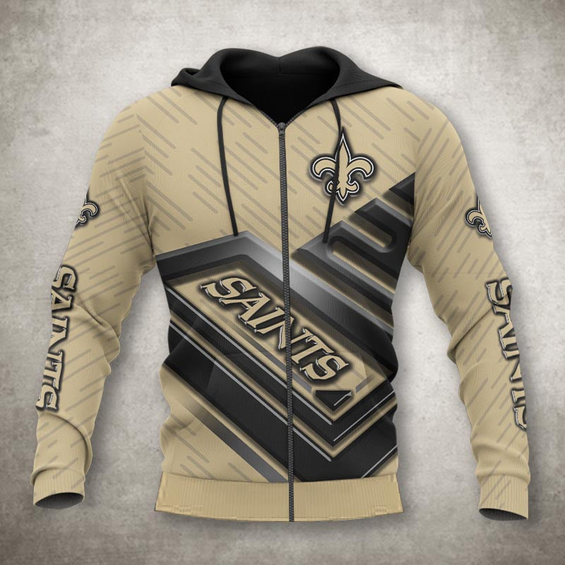 New Orleans Saints Zip Up Hoodie 3D All Over Print No 1 Gifts For Fans 3D Print Hoodies 0