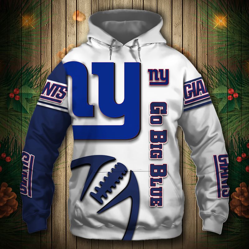 New York Giants Hoodie 3D Graphic Balls Zip Hoodie Pullover 0