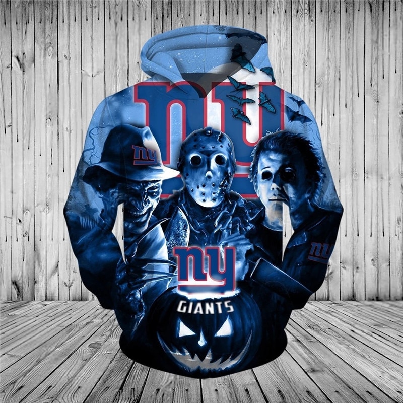 New York Giants Hoodie 3D Horror Night Halloween Pullover Nfl 0