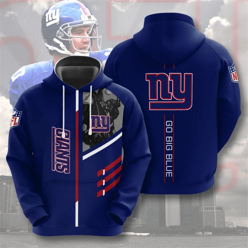 New York Giants Hoodie 3D Zip Hoodie 3 Lines Graphic Gift for Fans 0